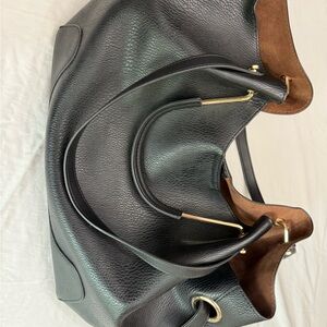 Sondra Robert’s Black Pebbled Vegan Leather large Tote Bag